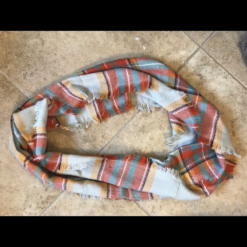 Plaid infinity scarf